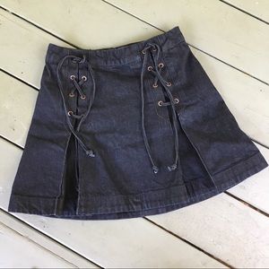 Free People lace up denim skirt size 4